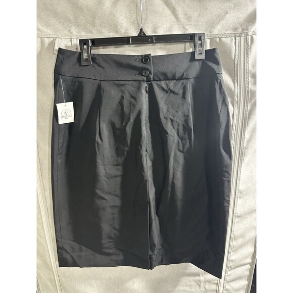 NWT Center Ville Paris Black Pencil Skirt - Size 12 Pockets Button Formal Work - Picture 8 of 8